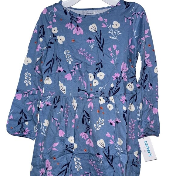 Carters Infant Floral Dress & Bloomer Set Blue Pink Size 7 - Picture 1 of 6